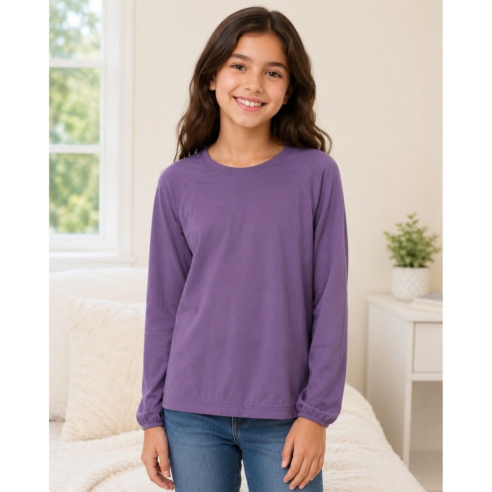 Athleta Girl Power Up Top XXL 16 Purple Long Sleeve Athletic Activewear Shirt